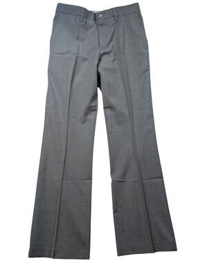 J Linderberg Pants Mens 33x34 Gray Straight Leg Slim Fit Work Wear Business Wool